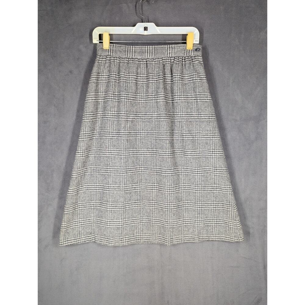 Grand Tier Vintage Wool Blend Tweed Skirt Size 10 Petite Business Office Retro